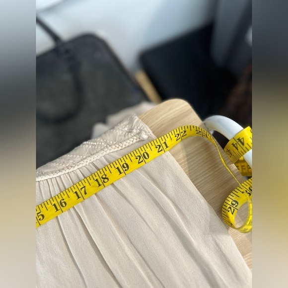 Sundance Women’s Boho Crochet Sheer Long Sleeve Blouse in Ivory Sz S - Picture 9 of 12